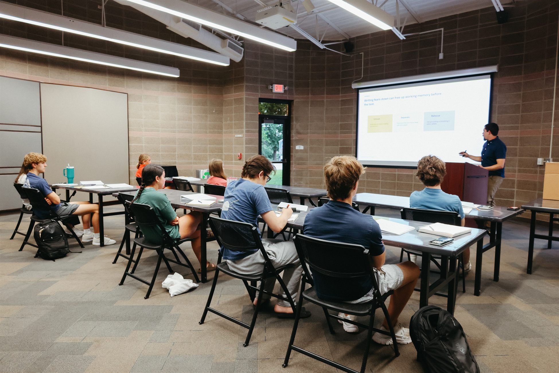 Students attending a KC Cram Course ACT prep session