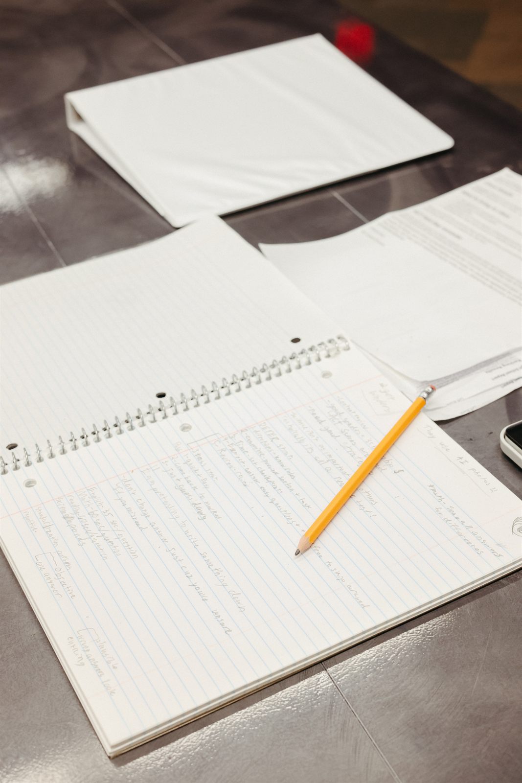 Student ACT prep notes and practice materials