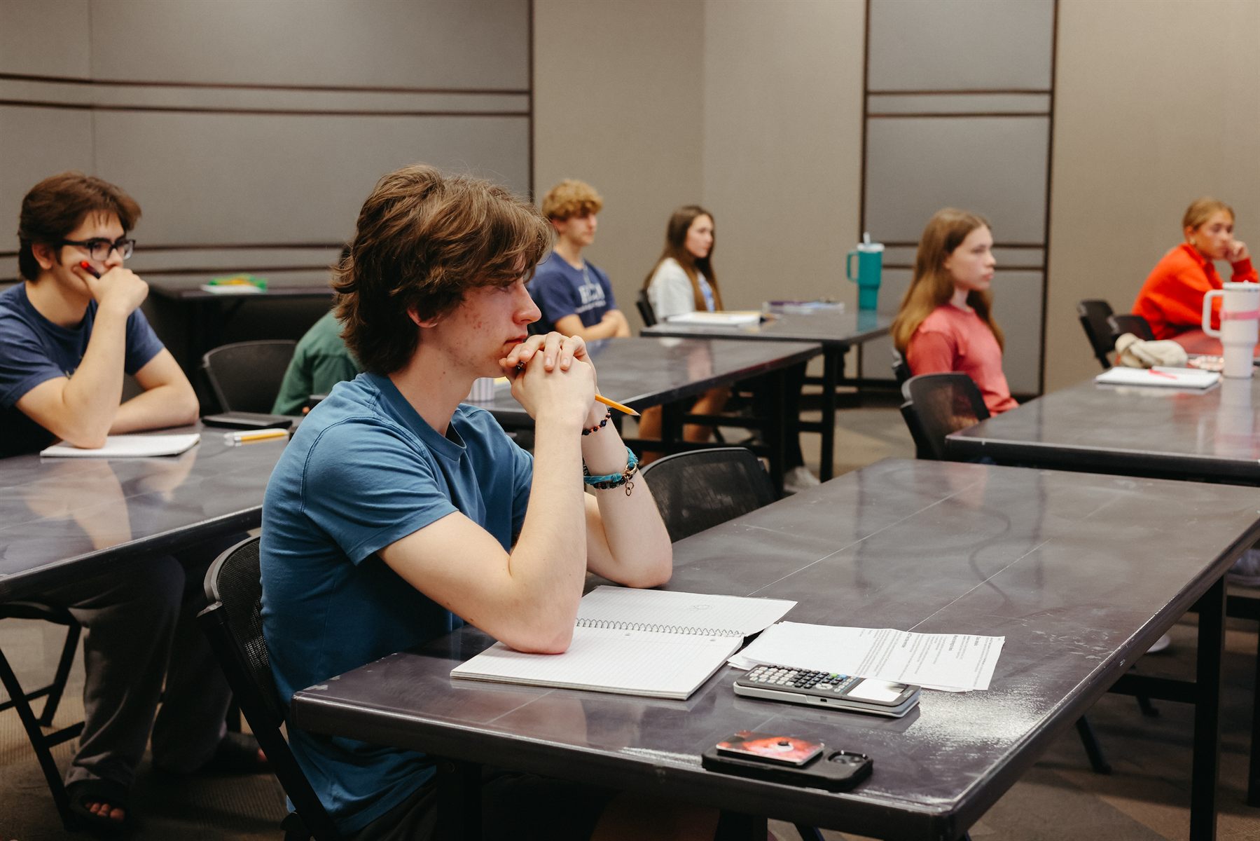Students listening during an ACT prep class